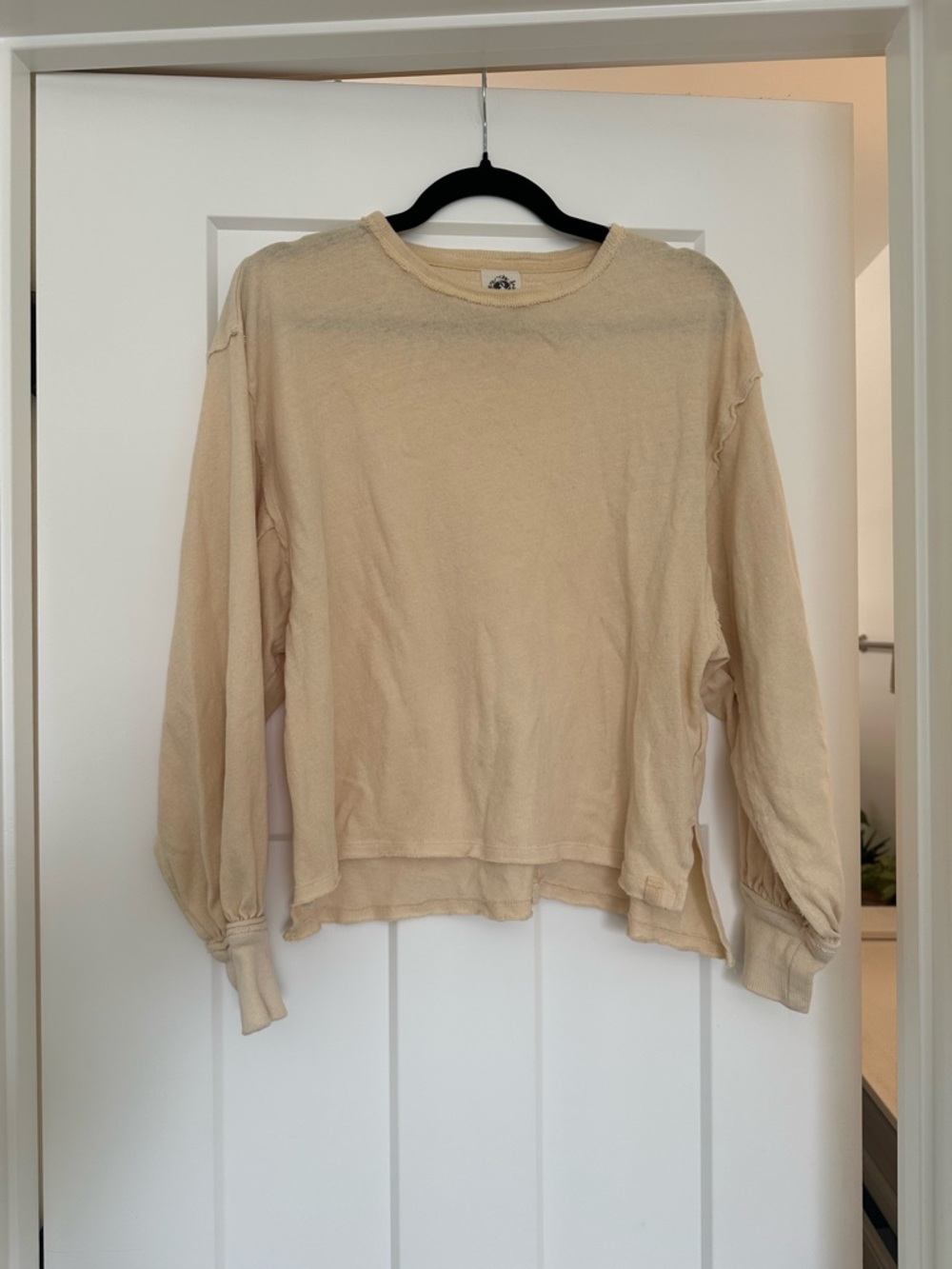 We The Free Cream Crewneck Long Sleeve Top